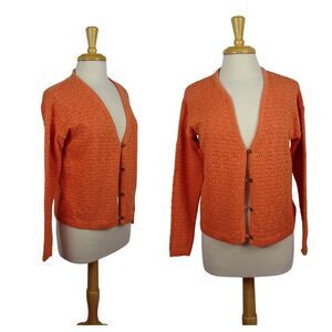 MADEWELL Cardigan Sweater Orange Button Closure Grandpa Oversized NWT $98 XXS
